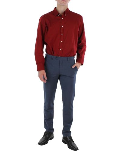 Club Room Cotton Slim Fit Button-down Shirt - Red