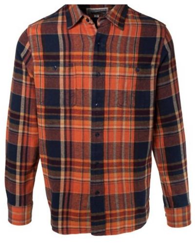 Schott Nyc Plaid Cotton Flannel Shirt - Red