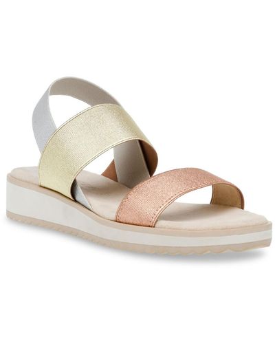 Anne Klein Mayl02f9 Open Toe Wedge Platform Sandals - Metallic