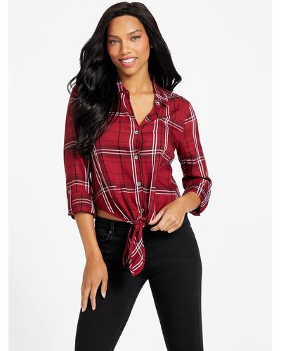Guess Factory Mercy Plaid Shirt - Red