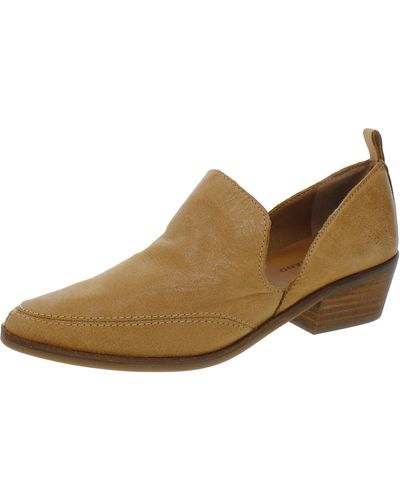 Lucky Brand Pointed Toe Suede Slip On Shoes - Brown