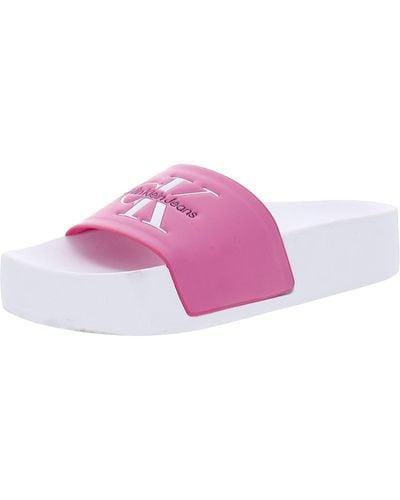 Calvin Klein Dariele Slip On Flat Pool Slides - Pink