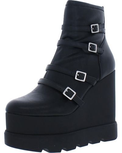 Jessica Simpson Faux Leather Tall Ankle Boots - Black