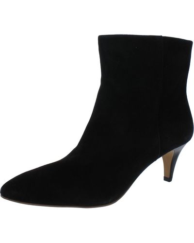 Dolce Vita Pointed Toe Kitten Heel Ankle Boots - Black