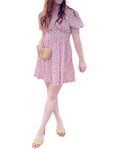 Lush Molly Floral Mini Dress - Pink