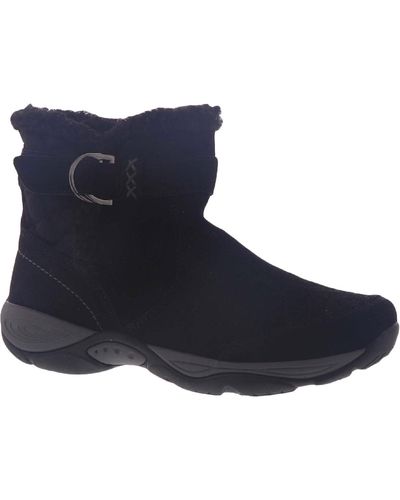 Easy Spirit Elk Suede Cold Weather Shearling Boots - Blue
