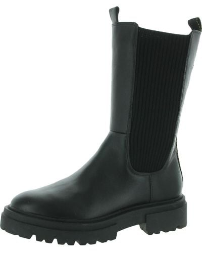Steve Madden Arkin Leather Almond Toe Chelsea Boots - Black
