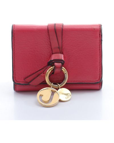 Chloé Alphabet Alphabet Mini Compact Wallet Trifold Wallet Leather With J Charm - Red
