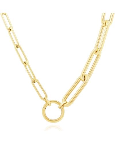 The Lovery Half & Half Paperclip Charm Holder Necklace - Metallic