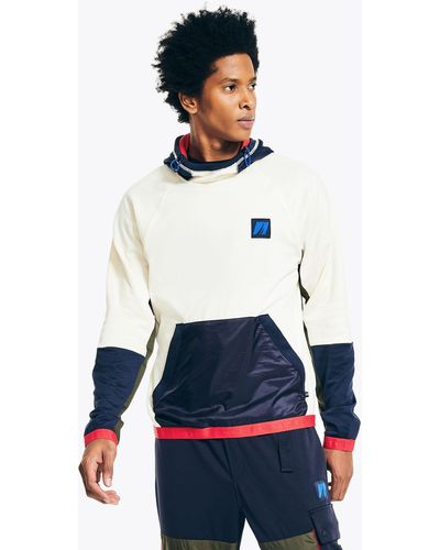 Nautica Sustainably Crafted Fleece Pullover Hoodie - White