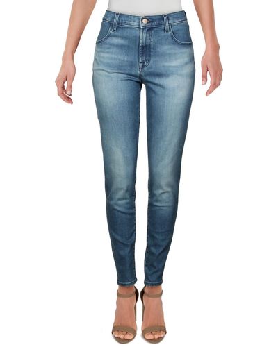 J Brand Maria Denim Medium Wash Skinny Jeans - Blue