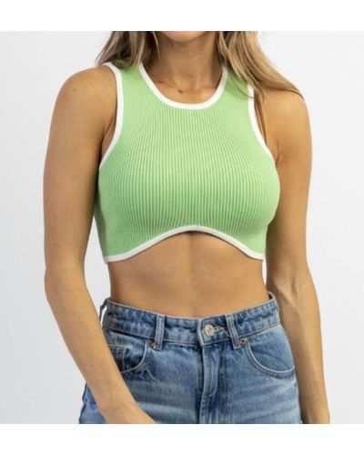 Olivaceous Rena Ribbed Crop - Green