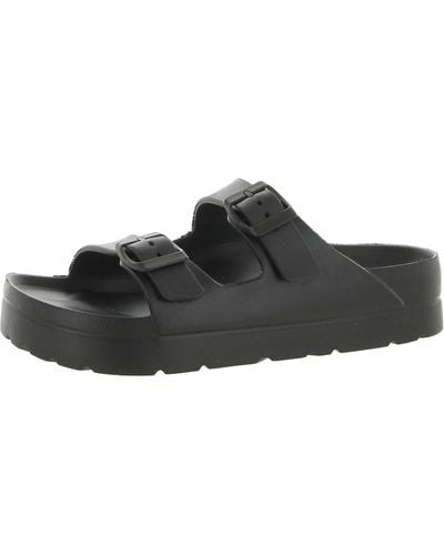 Dirty Laundry Open Toe Slip On Slide Sandals - Black