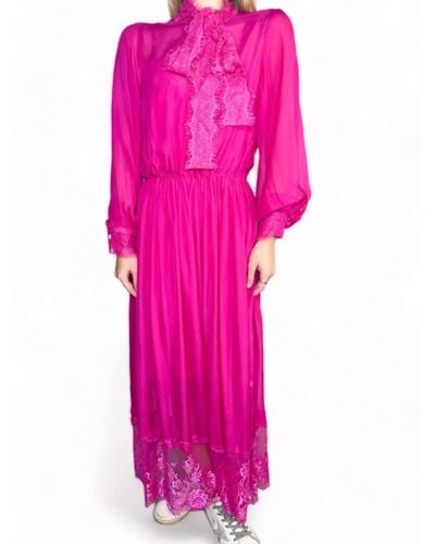 La Fuori Fuchia Silk Dress - Pink