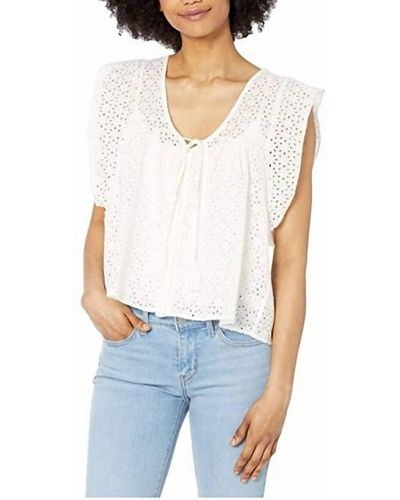 Bishop + Young Nadia Flutter Sleeve Top - White