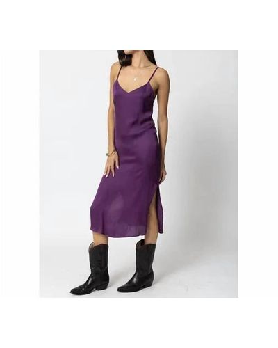 Stillwater The Silky Slip Midi Dress - Purple