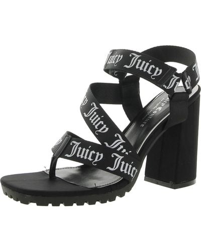 Juicy Couture Georgette Open Toe Strappy Heels - Black