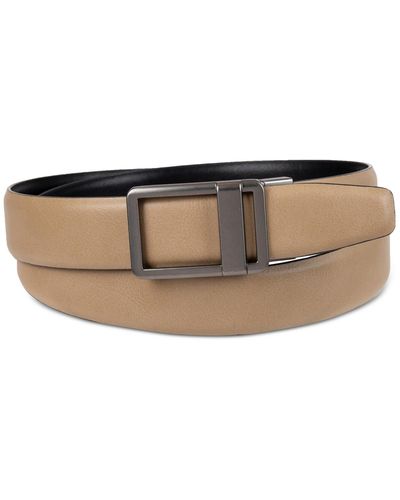 Kenneth Cole Faux Leather Reversible Dress Belt - Natural