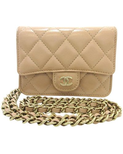 Chanel Matelassé Leather Clutch Bag (pre-owned) - Natural