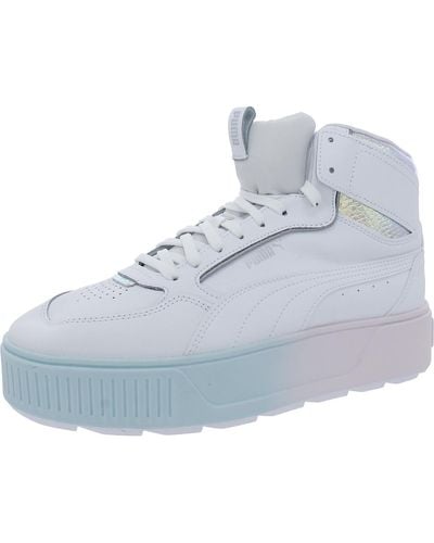 PUMA Karmen Leather Lifestyle High-top Sneakers - Blue