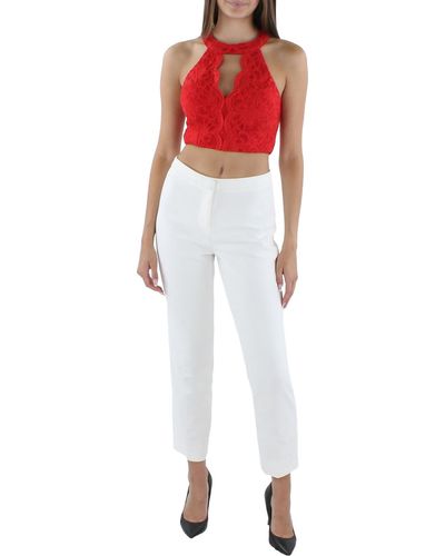 City Studios Juniors Lace Sleeveless Cropped - Red