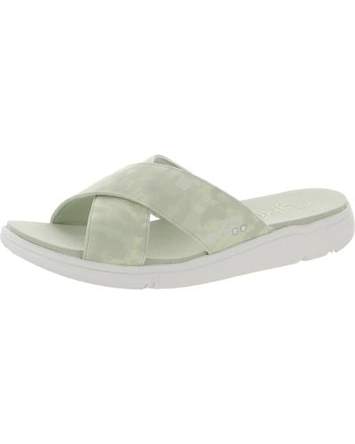 Ryka Malin Flat Slip On Slide Sandals - Green