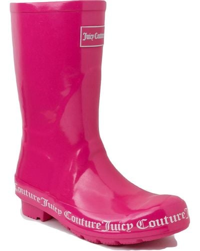 Juicy Couture Totally Rubber Waterproof Rain Boots - Pink
