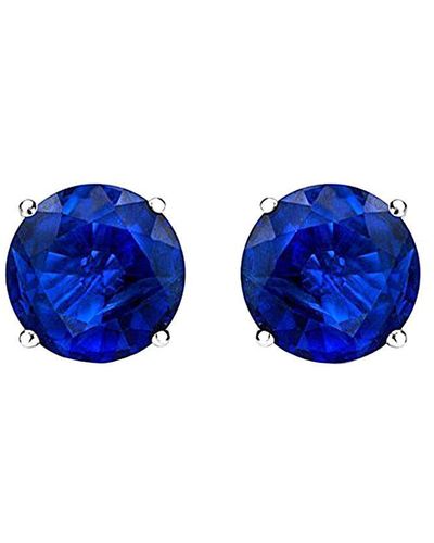 Diana M. Jewels 14kt White Gold Sapphire Stud Earrings Containing 1.00 Cts Tw - Blue