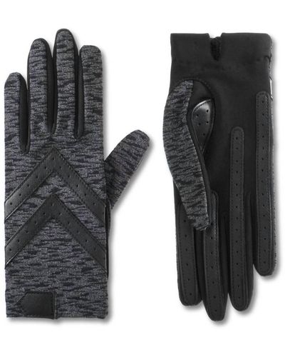 Isotoner Chevron Shortie Gloves - Black