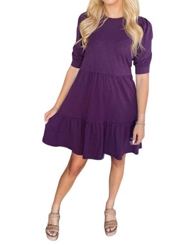 Bobi Tiered Dress - Purple