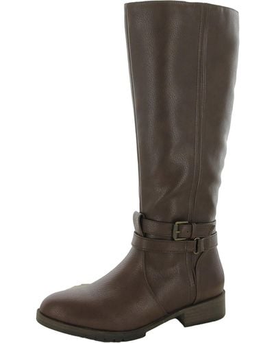 Naturalizer Garrison Faux Leather Wide Calf Knee-high Boots - Brown