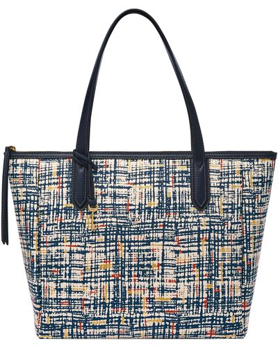 Fossil Sydney Printed Large Tote - Blue