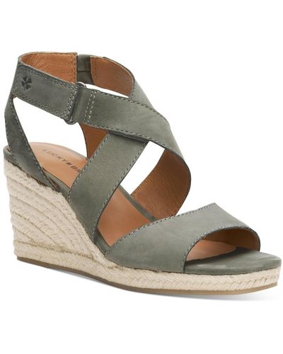 Lucky Brand Mendona Ankle Strap Heeled Espadrilles - Brown