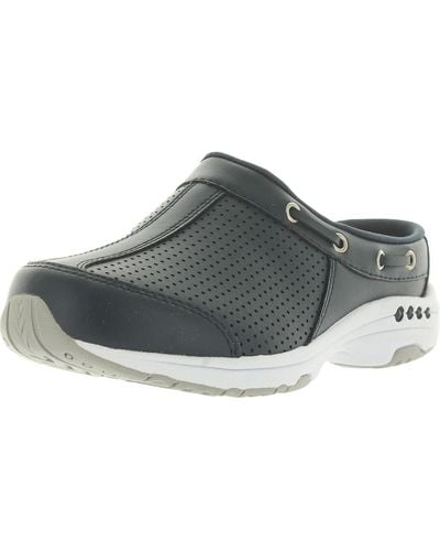 Easy Spirit Travel Port 67 Faux Leather Slip On Sneakers - Gray