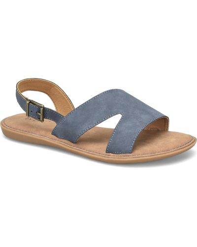 b.ø.c. Milania Faux Leather Open Toe Slingback Sandals - Blue