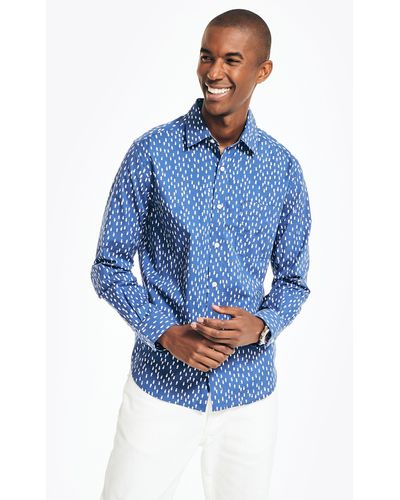 Nautica Sustainably Crafted Printed Shirt - Blue