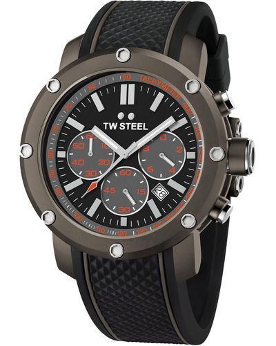 TW Steel Grandeur Tech 48mm Quartz Watch - Black