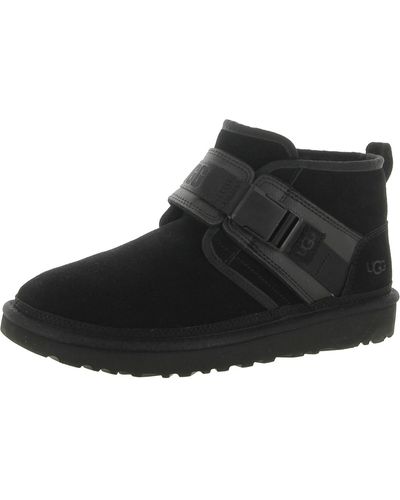 UGG Neumel Snapback Suede Cold Weather Ankle Boots - Black