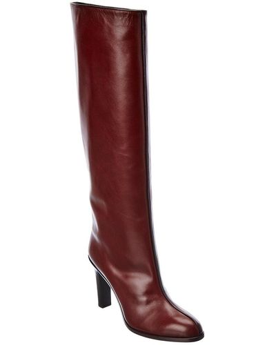The Row Wide Shaft Leather Boot - Red