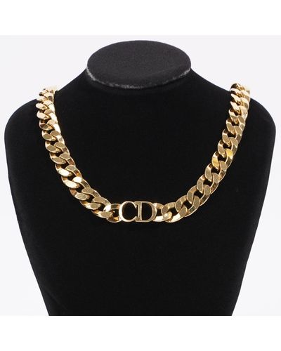 Dior Cd Chain Necklace Gold Base Metal - Black
