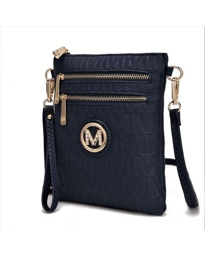 MKF Collection by Mia K Andrea Milan M Signature Crossbody Handbag - Blue