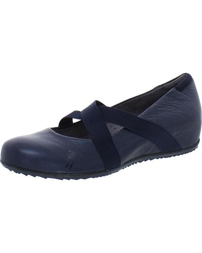 Softwalk Faux Leather Slip-on Ballet Flats - Blue