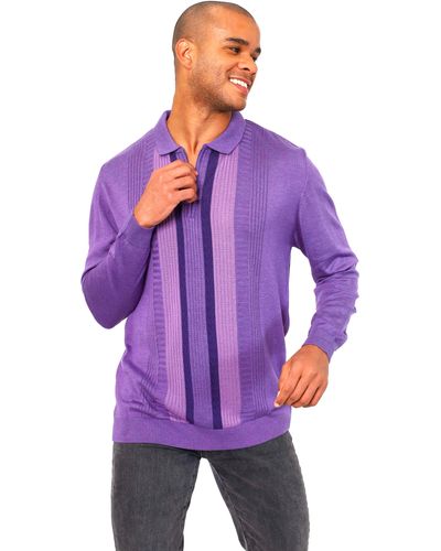 VELLAPAIS Carballo Quarter Zip Polo Shirt - Purple