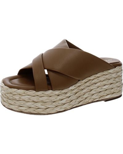 Andre Assous Calesa Leather Slip-on Flatform Sandals - Brown