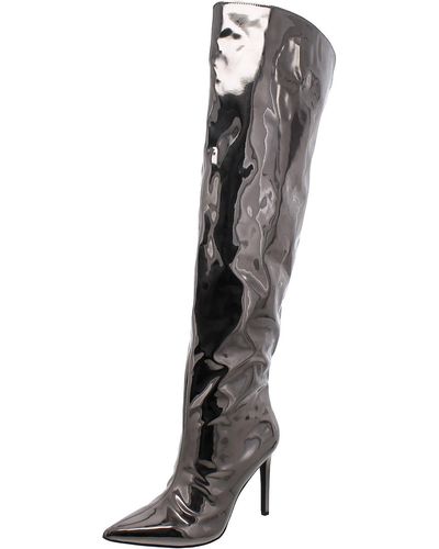 INC Slip On Pointed Toe Knee-high Boots - Gray