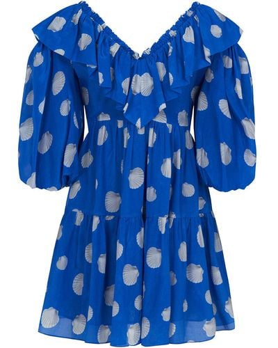 Nocturne Flowy Mini Dress - Blue