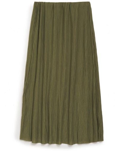 Stateside Knit Plisse Midi Skirt - Green