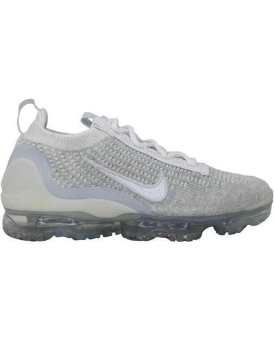 Nike Air Vapormax 2021 Flyknit Dc4112-100 Running Shoes 6.5 Nr6380 - Gray
