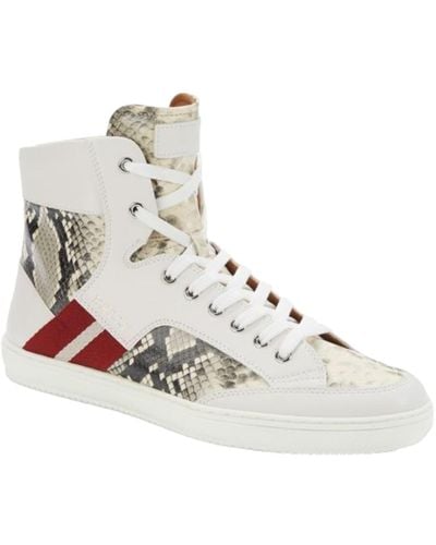 Bally Oldani 6240612 White High-top Leather Sneakers - Gray