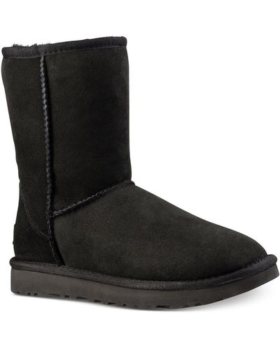 UGG Classic Short Ii Lined Suede Casual Boots - Black